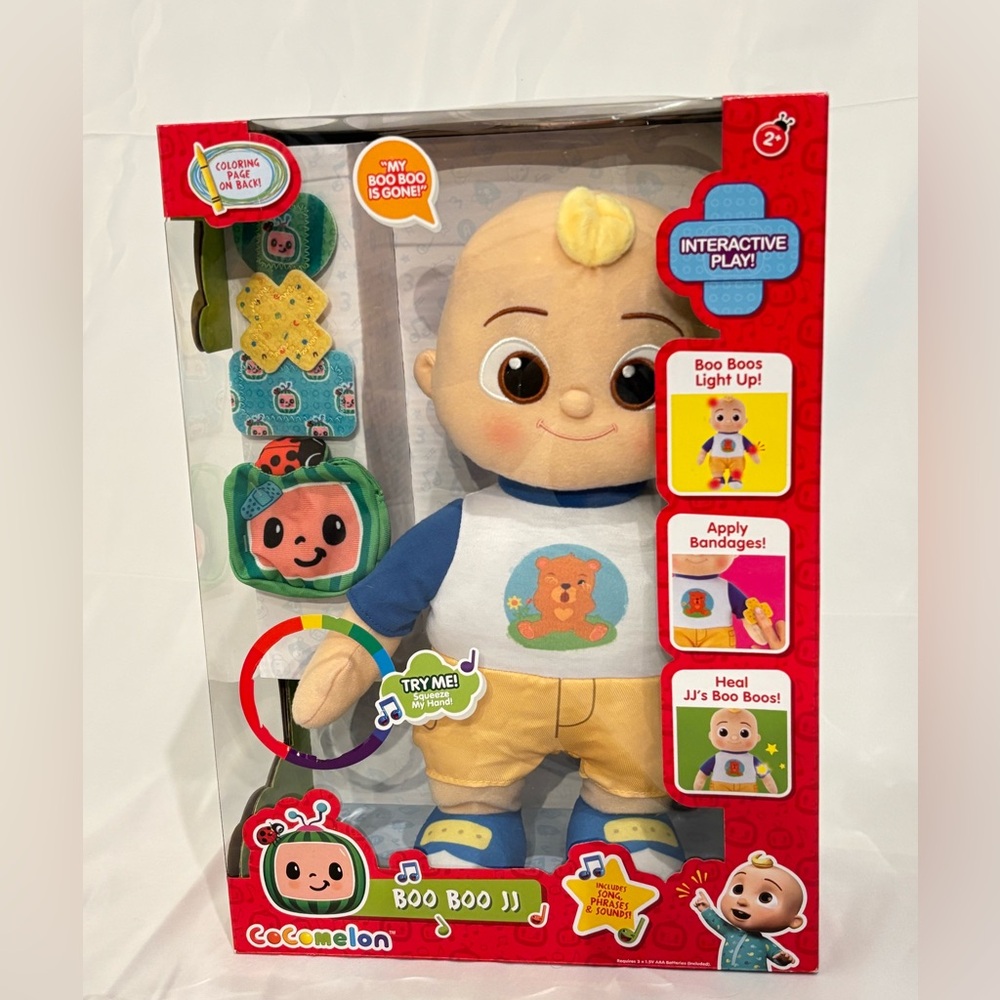 Cocomelon Boo Boo JJ Plush New & Interactive Play Lights up & Heals All Boo Boos